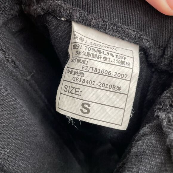 Unbranded Black High Waisted Denim Jean Shorts Seatbelt Belted Women’s Size S - Picture 4 of 5